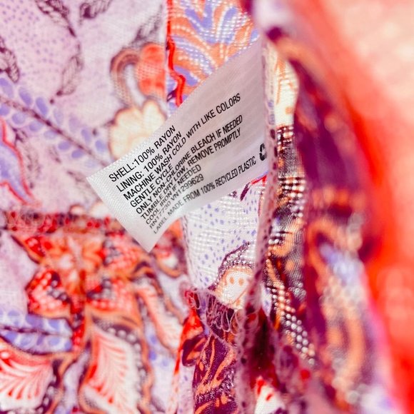 Knox Rose Women's Dress Medium Purple Short Sleeve Floral Print Midi Ruffle New - Picture 11 of 12